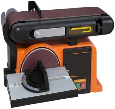 Grinding Wheel Sand Belt Machine Variable Speed Combination Bench Sander Belt Sander Disk with Cast Iron Base