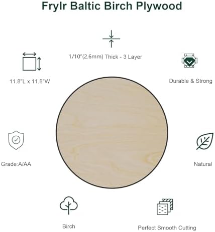 Baltic Birch Plywood Sheets Box of 45 - Laser Engraving Cutting, Scroll Saw Nature Veneer Color, Stronger Than Basswood, A/A Grade,12 x 12 x 1/8”, 3mm Thickness Perfect for Wood Burning