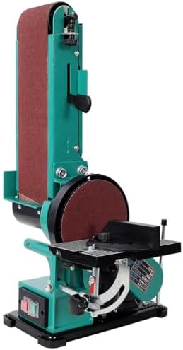 4" x 36" Belt & 6" Disc Sander Combo, High-Torque Benchtop Sanding Station with Adjustable Beveling Table, Tool-Free Belt Change, Heavy-Duty Steel Base for Wood, Plastic & Metal (Green)