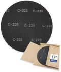 HUAALIUCHE 17" Sanding Screen Discs - Mesh Floor Sanding Screen - Black Silicon Carbide - for Wood Floors (10 Pack, 220 Grit)