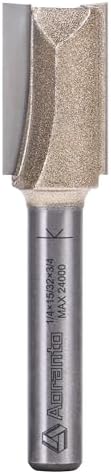 Undersize Plywood Dado Bits 1/4" Shank, Straight Router Bits 15/32" Cut Diameter, 3/4" Cut Length, Useful for Plunging Capabilities for Cutting Grooves, Dados, Mortising