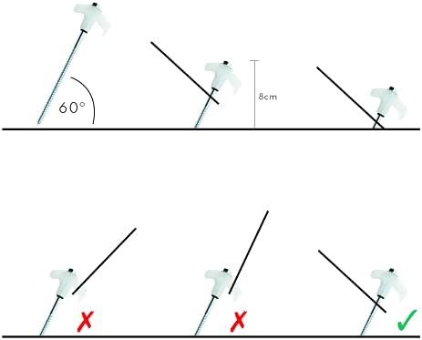 Outback Element® - 15 Tent Stakes Heavy Duty with Glow in the Dark Heads + Bonus Canvas Carry Pouch and Hex Drill Bit