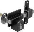 GateMate Long Throw Gate Lock, Euro Profile Keyed Both Sides Gate Lock for Sheds, Gates & Garage Doors, 316 Stainless Steel, for Wooden Gates & Doors Up to 2” Thick, Black, 5 Keys