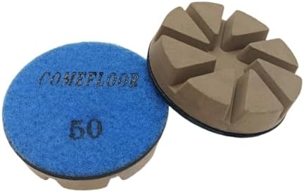 Hybrid Diamond Ceramic Polishing Pucks, Aggressive Concrete Terrazzo Floor Hook n Loop Grinding Pads, 3 Inch Long Using Life Transitional Discs,50# 9 PCS