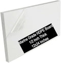 White HDPE Sheet 12x24(12mm) 1/2" Thick Marine Board, Heavy Duty Waterproof UV Protected HDPE Plastic Panel for Boat Board, Marine Grade, Workbench Top, Structural Support, Garage Flooring