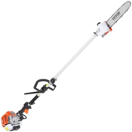 VEVOR 52cc Gas-Powered 6-in-1 Multi-Functional Trimmer - Hedge Trimmer, Brush Cutter, Weed Eater, Edger, Pole Saw & Chainsaw Pruner, EPA, CE & EMC Certified