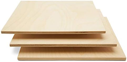 6 mm Baltic Birch Plywood 1/4 x 24 x 24 Inch, Box of 8 B/BB Grade Craft Wood, Stronger Than Basswood Sheets, for Laser, CNC Cutting and Wood Burning, by Woodpeckers