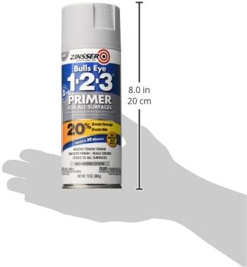 Zinsser 290971 Bulls Eye 1-2-3 All Surface Spray Primer, 13 oz, Gray
