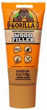 Gorilla 112125 Wood Filler, Golden Oak, 6 oz. Tube - Quantity 6