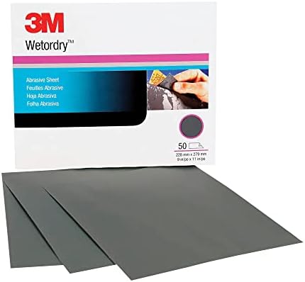 3M Wetordry Abrasive Sheet, 02034, 1000+ Grade, 9 in x 11 in