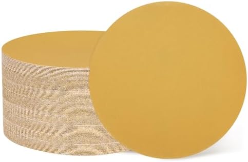 HARFINGTON 50 Pcs 6 Inch Sanding Discs 320 Grit Yellow Aluminum Oxide