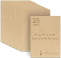 3 mm Baltic Birch Plywood 1/8 x 5 x 7 Inch, Box of 25 B/BB Grade Craft Wood, Stronger Than Basswood Sheets, for Laser, CNC Cutting and Wood Burning, by Woodpeckers