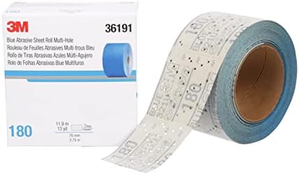 3M Hookit Blue Abrasive Sheet Roll, 36191, 180, 2.75 in x 13 yd