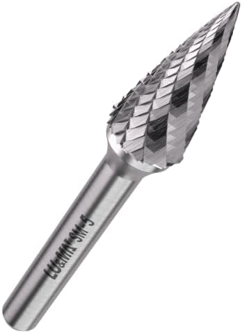 LU&MN SM-5 Tungsten Carbide Burr, 1/2" Head 1/4" Shank, 1 Pc
