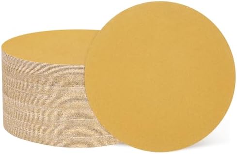 HARFINGTON 50 Pcs 5 Inch Sanding Discs 150 Grit Yellow Aluminum Oxide
