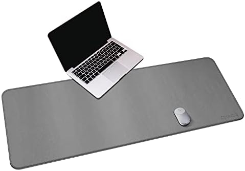 CENNBIE Leather Desk Mat, 55''x19.6'' Extra Large Desk Pad (Grey)