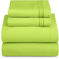 Hearth & Harbor Full Size Sheets - 4 Piece Bed Sheet Set, Hotel Luxury Double Brushed Bed Sheets - Extra Soft Bedding Sheets & Pillowcases, Full, Garden Green