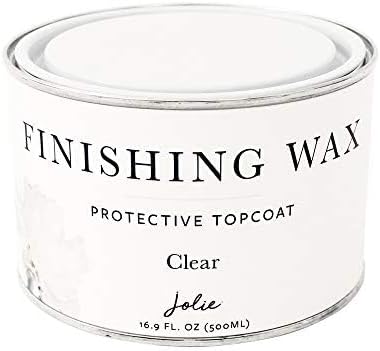 Clear Finishing Wax – Protective Topcoat for Chalk Style Furniture Paint, Raw or Stained Wood, Odor-Free, 500ml [Jolie]