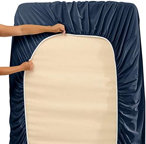 Hearth & Harbor Full Size Sheets - 4 Piece Bed Sheet Set, Hotel Luxury Double Brushed Bed Sheets - Extra Soft Bedding Sheets & Pillowcases, Full, Navy Blue