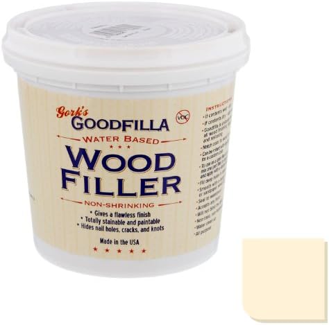 Goodfilla Ash,1 Quart (3.5lbs) Wood and Grain Filler, Stainable, Tintable, Sandable, Zero Waste, Non-Toxic, USA Made