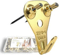 Picture Hangers Heavy Duty, Extra Thick, 50 lb, Decorative Hanging Hooks Hardware for Drywall and Plaster Walls with Large Nailers and Nails, Painting, 60pcs, Gold