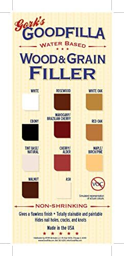 Goodfilla White, 1 Gallon (13.5lbs), Wood and Grain Filler, Stainable, Sandable, Sandable, Zero Waste, Non-Toxic, USA Made