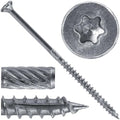#10 x 4 Silver Star Stainless Steel Wood Screw Torx/Star Drive Head - Grade 305 Stainless Steel Torx/Star Drive Wood Screws - CASE Qty 43 Boxes 2,150 Screws
