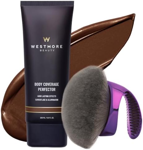 Westmore Beauty Body Coverage Perfector & Brush - Waterproof Leg Makeup- 6N
