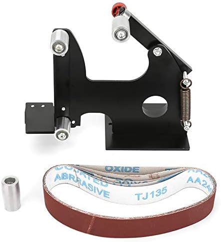 Angle Grinder Belt Sander Attachment, M14 Spindle, 540x30mm Belt Size, Aluminum Alloy and Cast Iron Construction, for Wood Metal Polishing, with 5 Sanding Belts