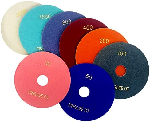 1Pc 7 inch Diamond Polishing Pad Wet/Dry Tile Polishing Pad for Grinder,for Concrete Marble Quartz Stone Countertop Granite Polishing. (Grit 100)