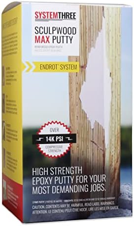 System Three SculpWood Max Putty Epoxy Wood Filler, 1/2 Gallon Kit