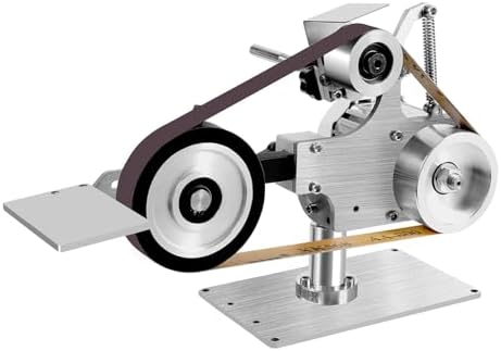 Belt Grinder Sander, 550W 30 x 1-Inch Table Polishing Sander Variable Speed Belt Polisher & Stepless Speed Regulator Adjustable Metalworking Sharpening Knife Sharpener for Metalworking Sharpening