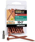 Deck Plus 3 Inch Epoxy Coated Exterior Wood and Fence Screws #10 x 3 Torx/Star Drive Included Coarse Thread, Outdoor Rust Resistant Decking Screw, Red, 40 Pieces | 42600