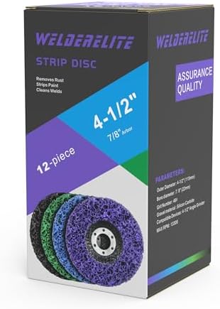 12-Pack Paint Stripper Discs for Angle Grinder, 4-1/2" x 7/8" - Multi-Surface Rust, Paint, and Oxide Removal Wheels for Metal and Wood