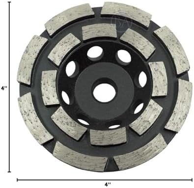 Benchmark Abrasives 4" Double Row Diamond Grinding Cup Wheel for Angle Grinder with 5/8"-11 Arbor Hole Use on Concrete, Granite, Marble, Masonry, Natural Stone
