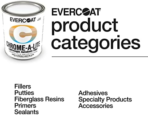 Evercoat Chrome-A-Lite Body Filler for Aluminum, Fiberglass, Galvanized Steel, and More - 0.8 US Gallon, 3L