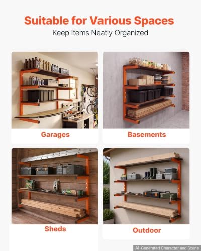 VEVOR Lumber Rack, 4-Tier 2-Pack 220 lbs per Tier, Welded Wood Pipe Storage