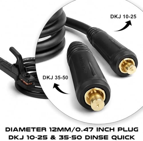 SSIMDER Electrode Holder Set with Cable & Ground Clamp 300A Stick Welding