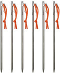 TiTo Titanium Tent Pegs Stakes Lightweight Snowfield Grassland Heavy Duty Tent Nails for Outdoor Camping Hiking and Plant Support Garden Stakes 4pcs/6pcs (8×300mm-6pcs)