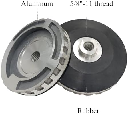 Snail Lock Adapter 4" - Aluminum Back-Up Pad Stone Edge Polishing Pads Holder with 5/8"-11 Arbor (4 Inch)