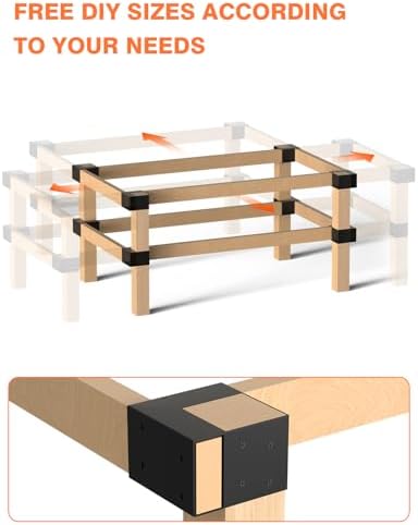Heavy Duty Workbench Bracket Kit, 8 Pcs 3-Way Right Angle Corner Brackets for DIY Custom Workbenches, Work Tables, Garage Shelves, Many Other Wooden Projects, Fits 4x4 and 2x4 Lumber