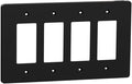 Square D by Schneider Electric X Series Wall Plate for Outlet and Light Switch, Mid Size Plus 4 Gang, Matte Black