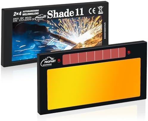 Shade11 | 2×4 1/4 Auto Darkening Welding Lens | Blue Puddle Technology Welding Lens | Compatible with 2×4.25 Welding Helmets | Welding Lens 2×4 1/4 (Gold)