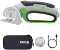 ZEITE 4V Cordless Electric Scissors Cardboard Cutter with 1 x Replace Blade,1 x Storage Box,1 x USB Rechargeable Cable Rotary Cutter for Box Plastic Carpet Cloth, Easy to Hold and Safety,Gray