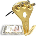 Picture Hangers Heavy Duty, Extra Thick, 75 lb, Decorative Hanging Hooks Hardware for Drywall and Plaster Walls with Large Nailers and Nails, Painting, 20pcs, Gold
