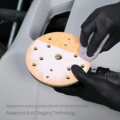 Eagle Abrasives Super Assilex Flexible 6 inch Sanding Discs, Ocean K-360, 15 Holes, Hook & Loop, 193-1575, 25 Discs, Aluminum Oxide, Blue, Compatible with Angle Grinder