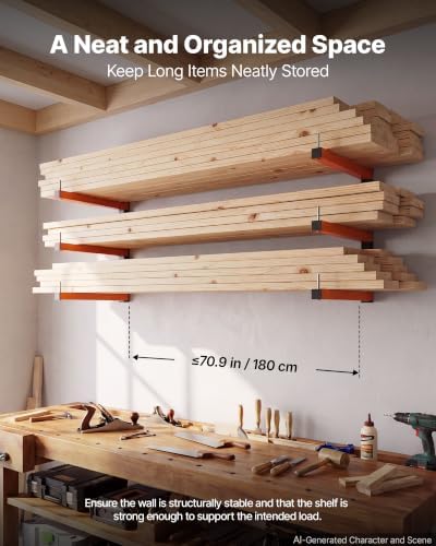 VEVOR Lumber Rack, 3-Tier 2-Pack 110 lbs per Tier, Foldable Wood Storage