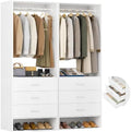 Aheaplus Closet System Closet Organizer, 3.6FT Closets, Set of 2， White