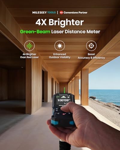MILESEEY S50 Green Laser Distance Meter, 400 ft Laser Measure, P2P