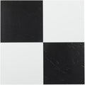 Tivoli Self Adhesive Vinyl Floor Tiles, 45 Tiles - 12" x 12", Black & White - Peel & Stick, DIY Flooring for Kitchen, Dining Room, Bedrooms, Basements & Bathrooms by Achim Home Decor